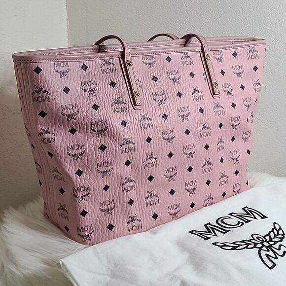 💯Authentic MCM Visetos Pink Tote Bag with Pouch 🍀 - Picture 5 of 16